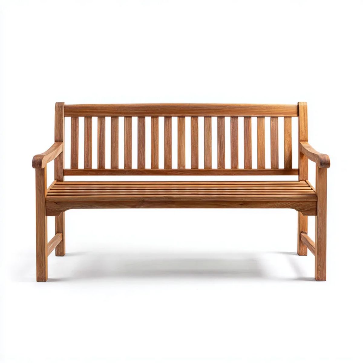 Dwuosobowa drewniana ławka ogrodowa brązowa 120 × 63 × 85 cm
