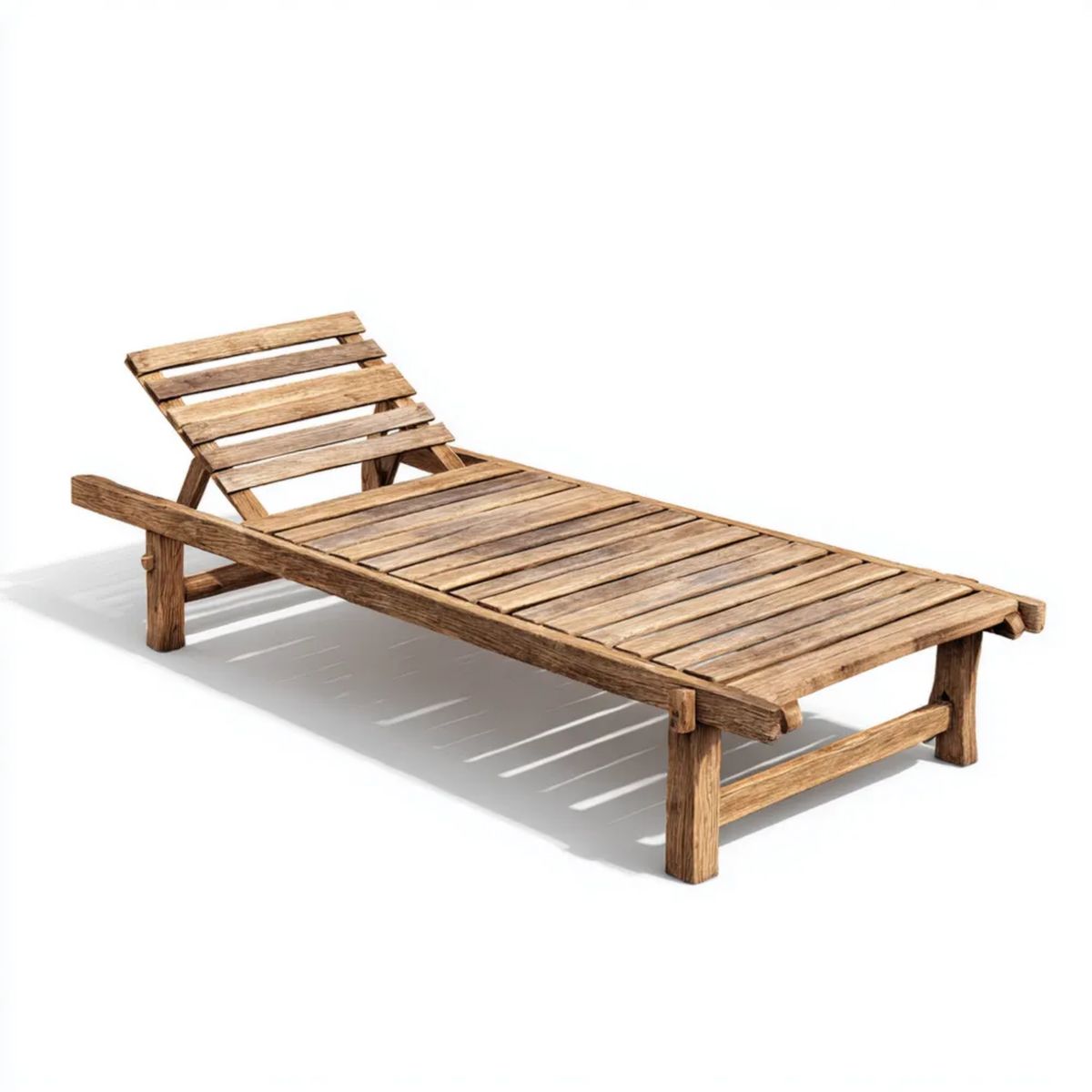 Regulowany drewniany leżak ogrodowy brązowy 200 x 65 x 35 cm