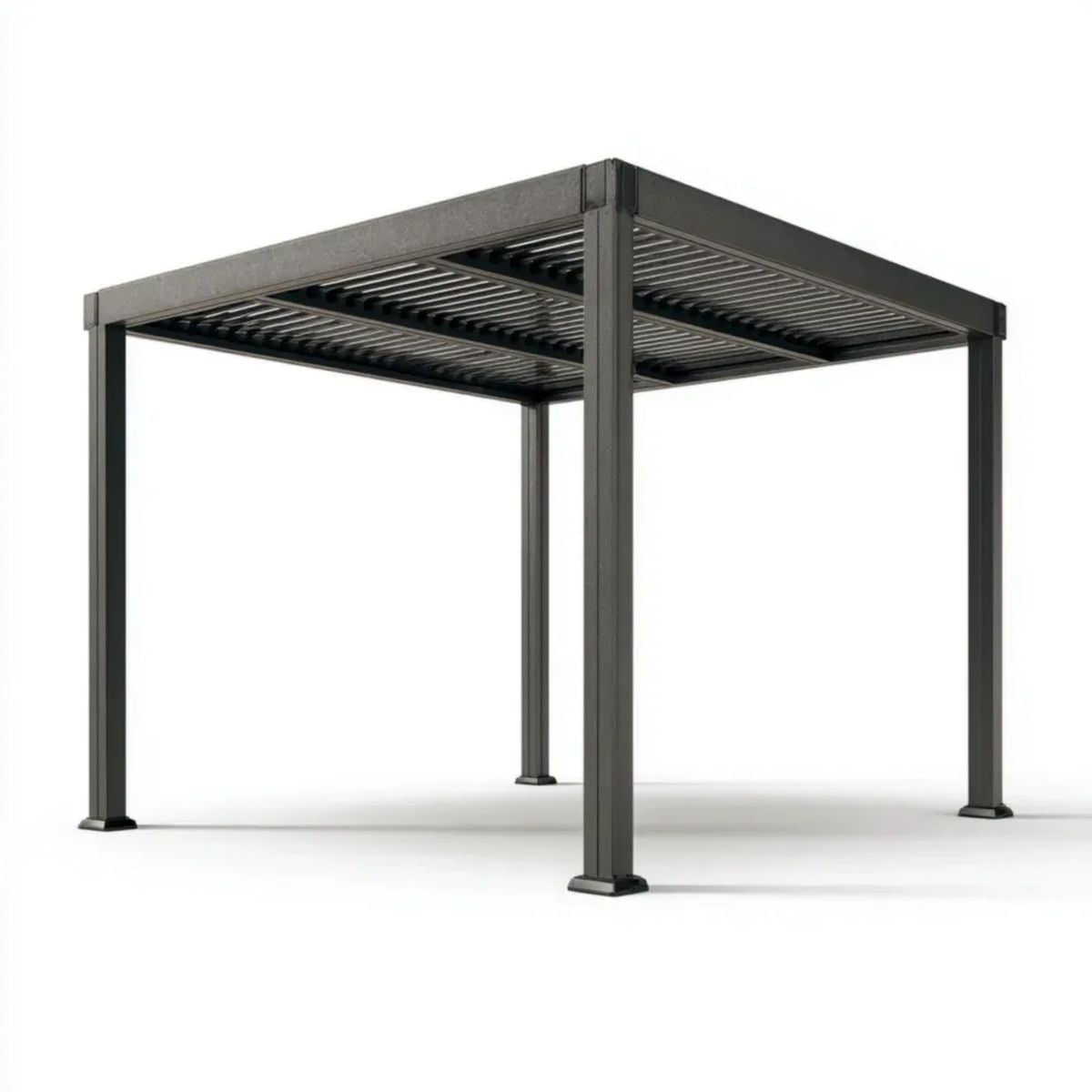 Pergola ogrodowa aluminiowa z regulowanym dachem lamelowym, antracytowa, 300 x 300 x 220 cm