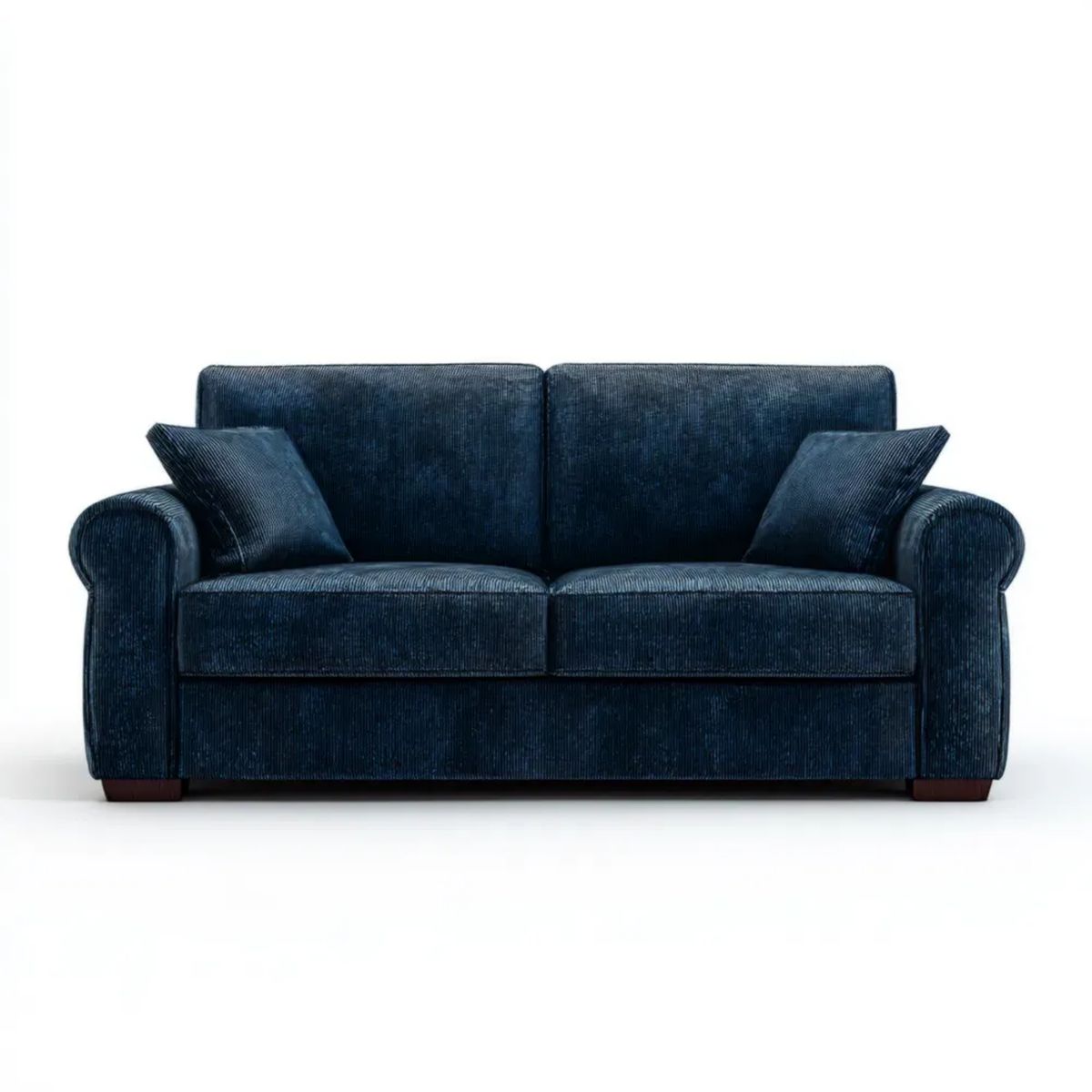 Granatowa sofa dwuosobowa z tapicerką poliestrową 160 x 90 x 85 cm