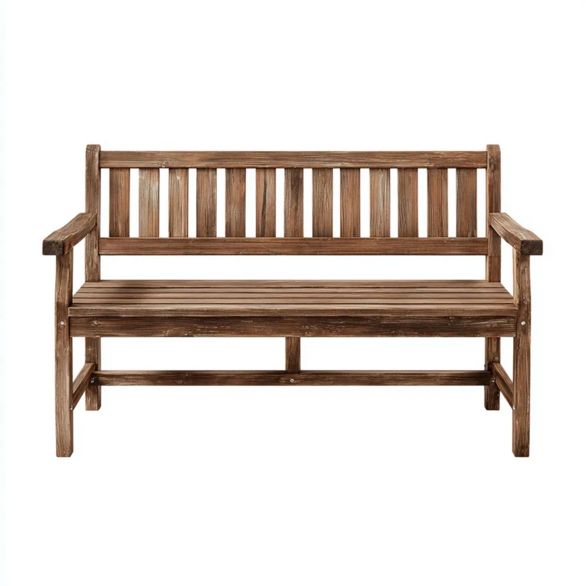 Brązowa drewniana ławka ogrodowa 3-osobowa 150 × 60 × 90 cm