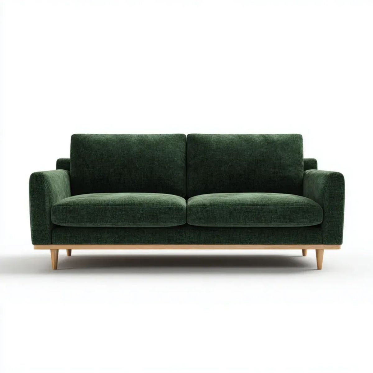 Dwuosobowa sofa zielona z tapicerką poliestrową, 180 x 85 x 85 cm