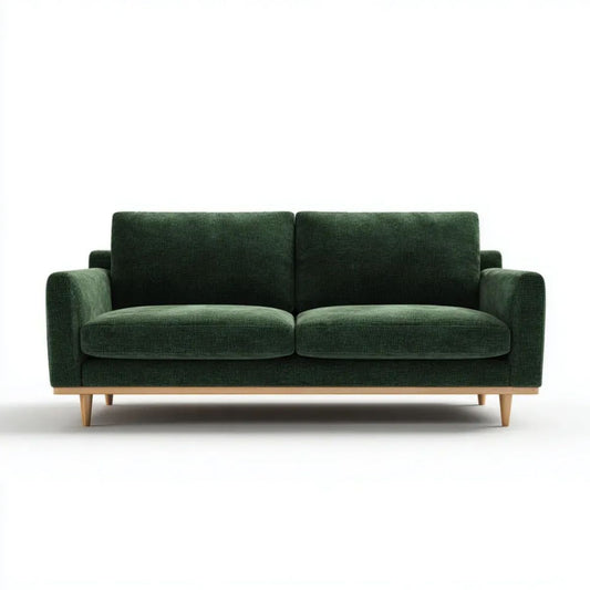 Dwuosobowa sofa zielona z tapicerką poliestrową, 180 x 85 x 85 cm