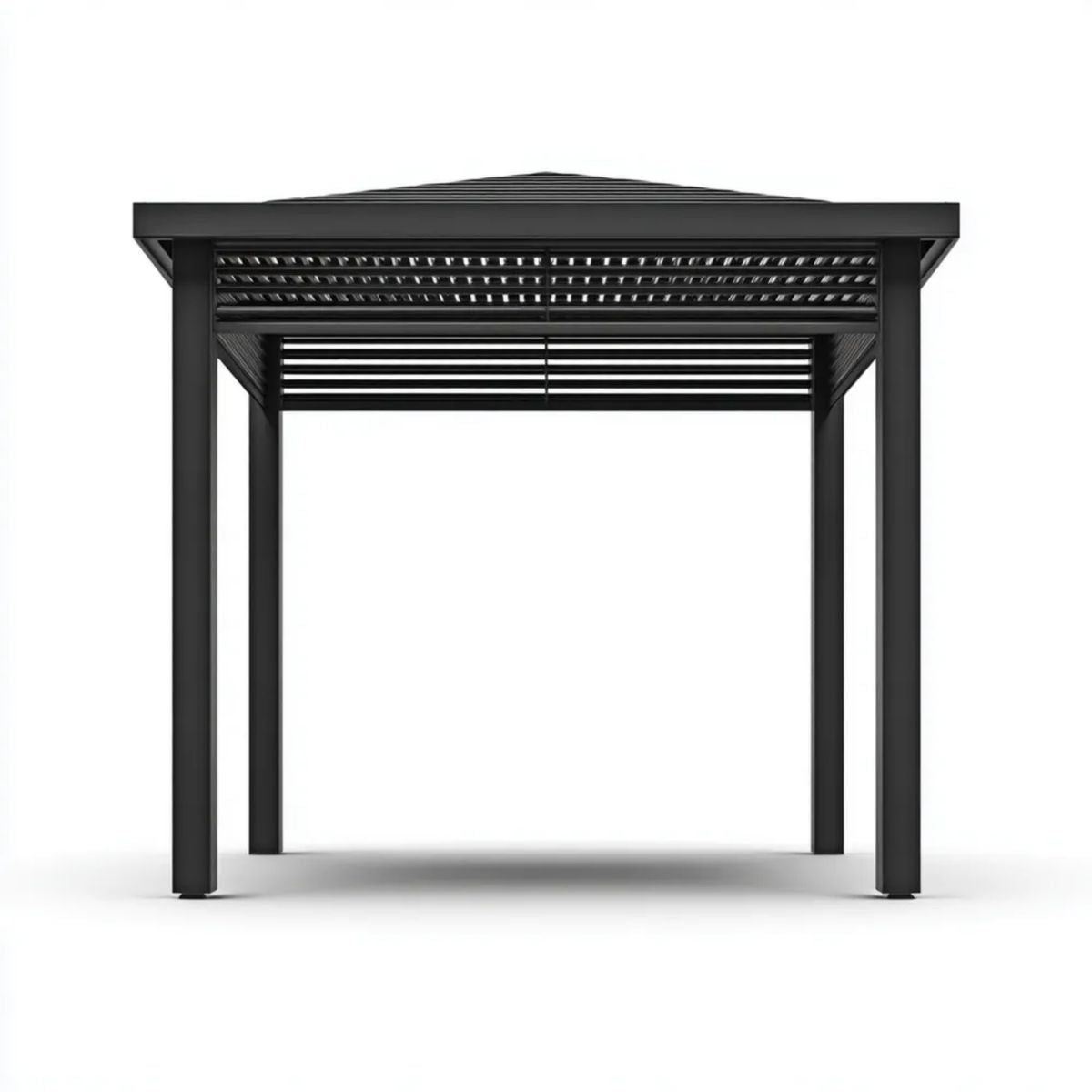 Czarna pergola ogrodowa aluminiowa 300 x 300 x 230 cm z regulowanym dachem lamelowym
