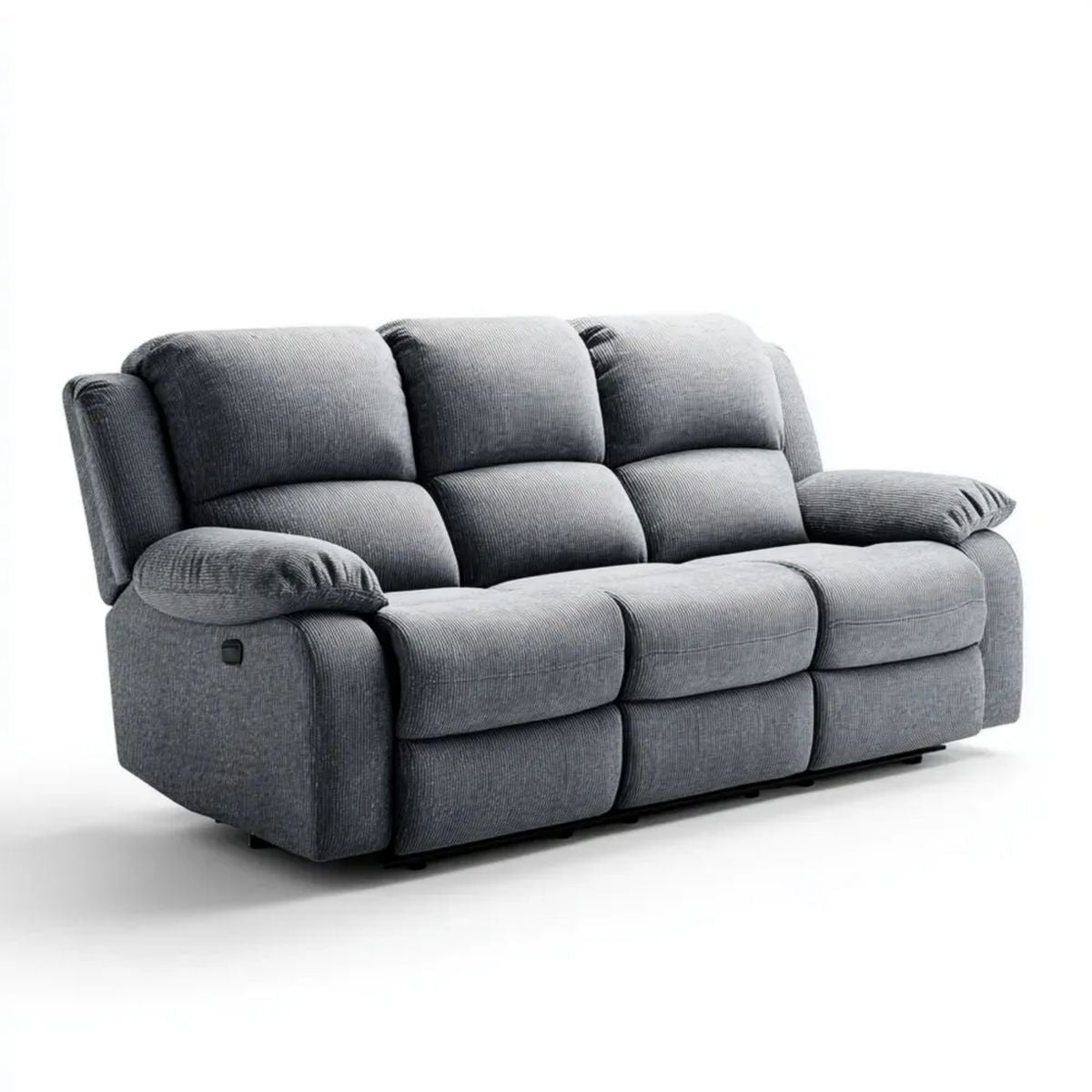 3-osobowa sofa z funkcją relaks, ciemnoszara, z tkaniny sztruksowej, 210 × 98 × 102 cm