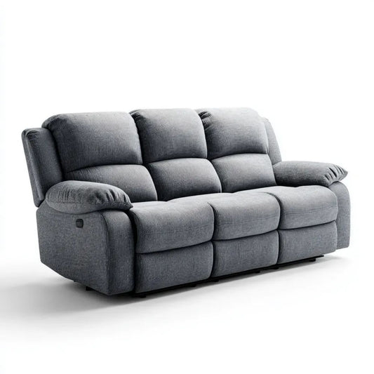 3-osobowa sofa z funkcją relaks, ciemnoszara, z tkaniny sztruksowej, 210 × 98 × 102 cm