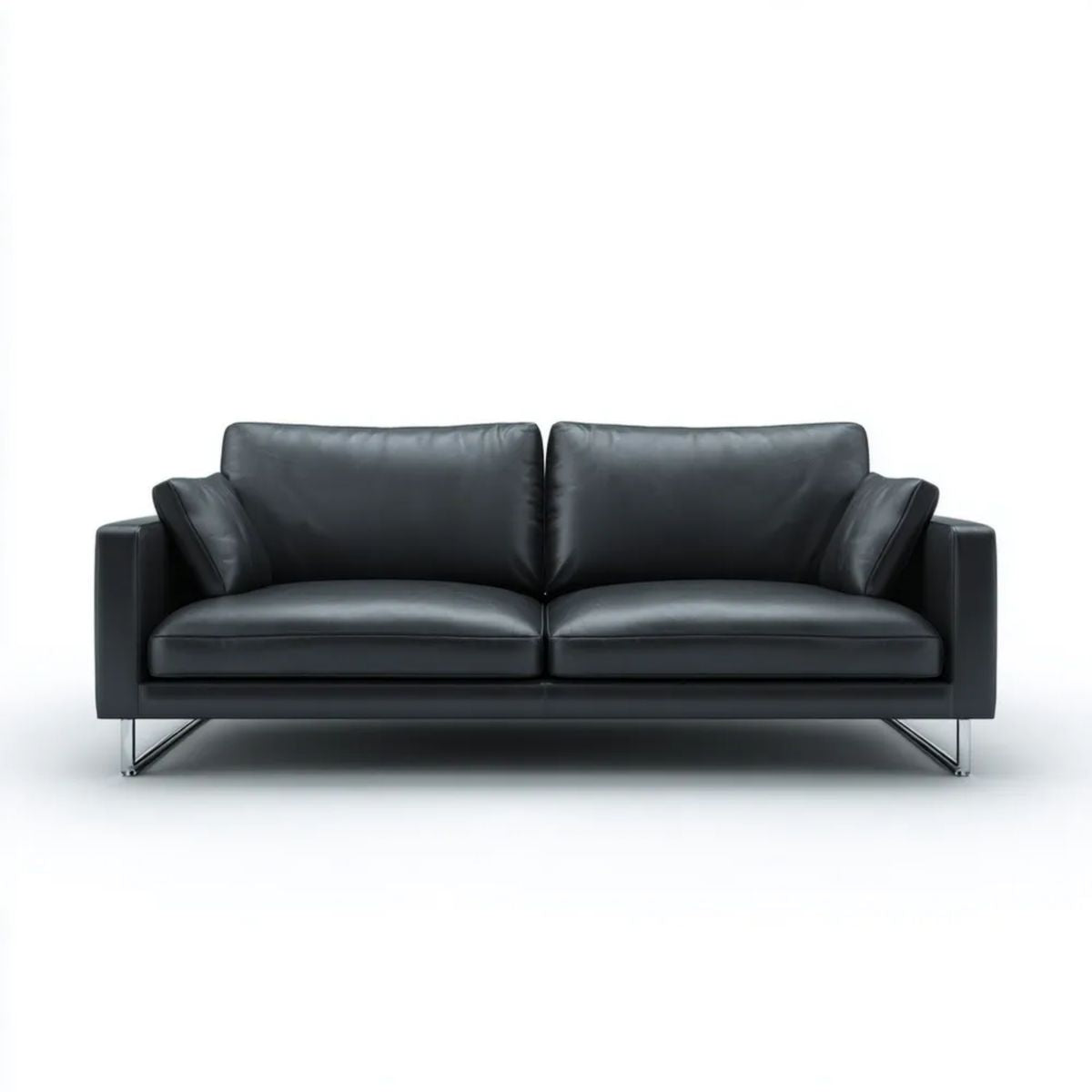 Dwuosobowa sofa ze skóry PU czarna 180 × 85 × 85 cm