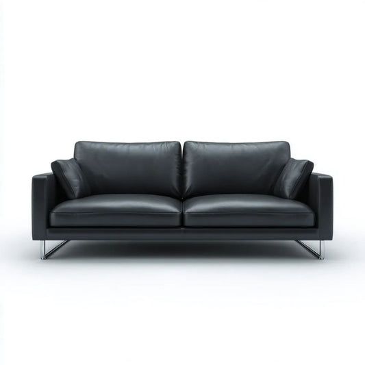 Dwuosobowa sofa ze skóry PU czarna 180 × 85 × 85 cm