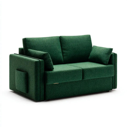 Zielona sofa dwuosobowa z tapicerką poliestrową 170 × 90 × 85 cm